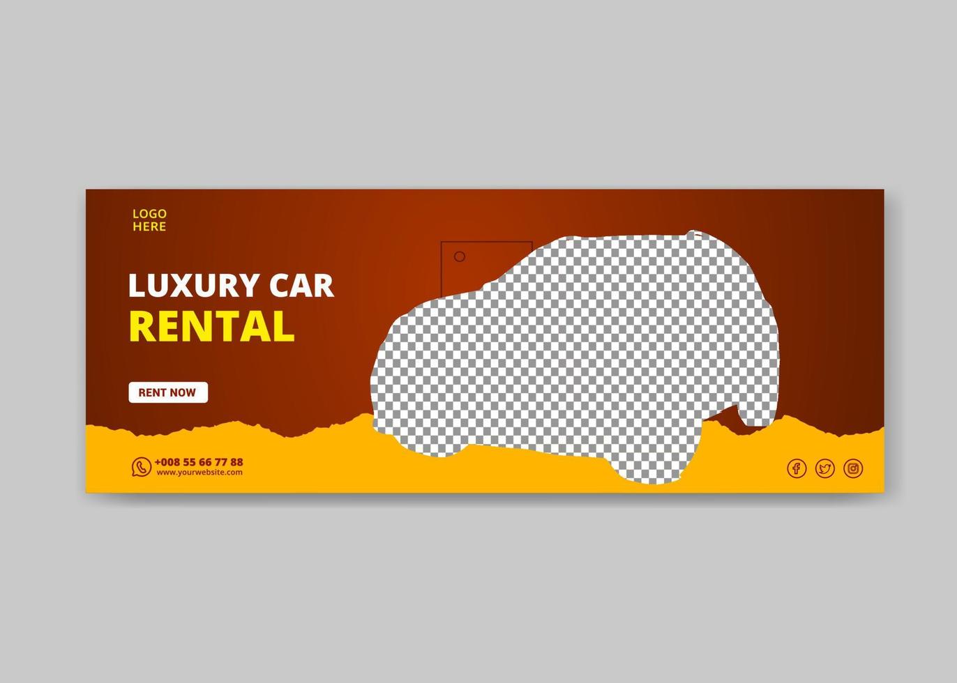 Car rental social media cover and banner design, Car rental social media post template, social media post template vector