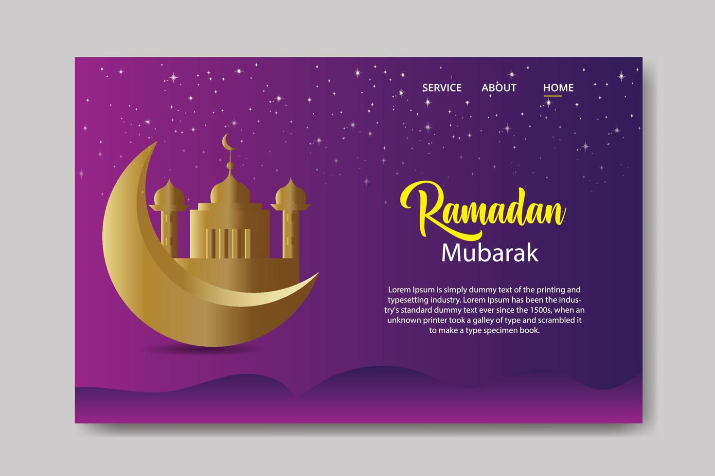 Ramadán kareem social medios de comunicación bandera y página principal diseño vector