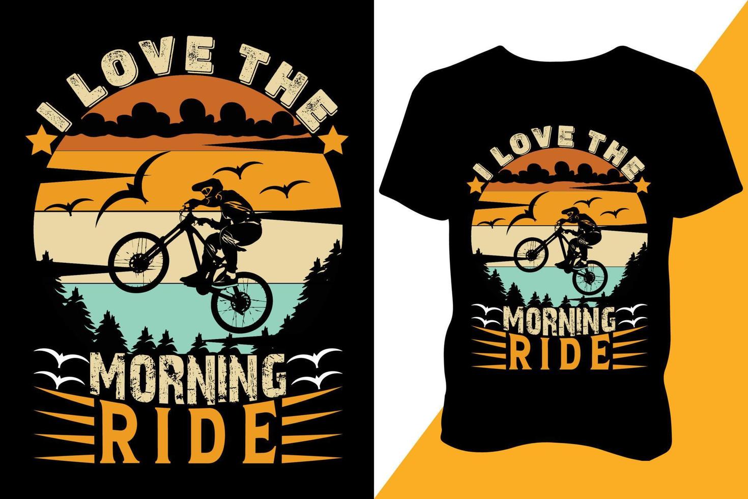 I love the morning ride, T shirt design,  Bike t shirt design vector