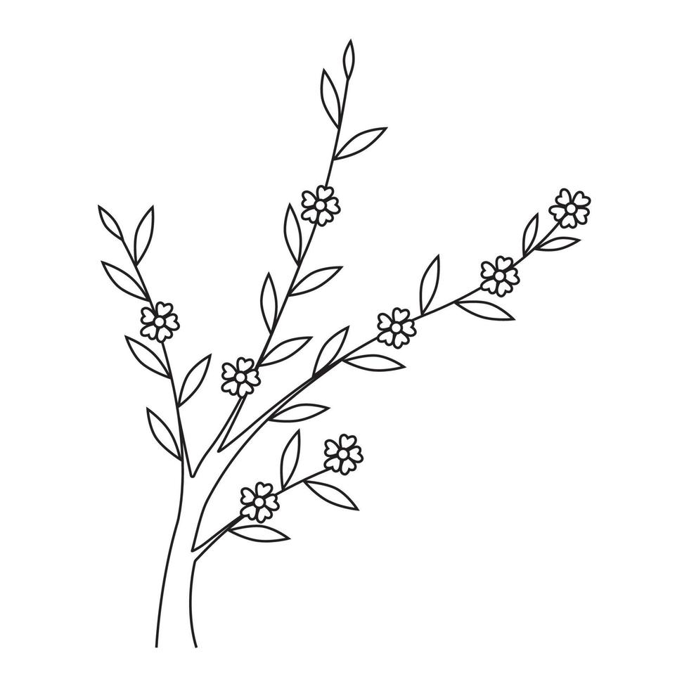 Hand drawn illustration spring tree. vector