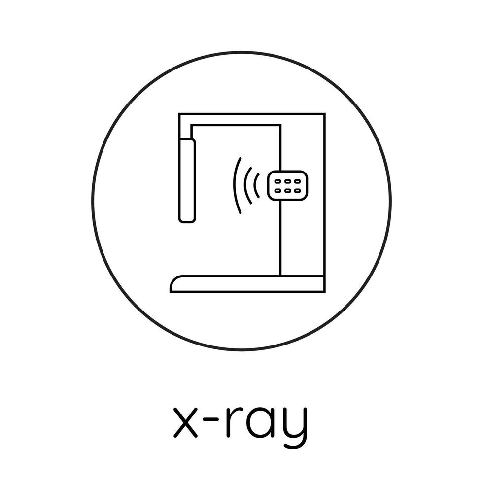 X-ray machine linear icon. Pulmonology, medicine vector