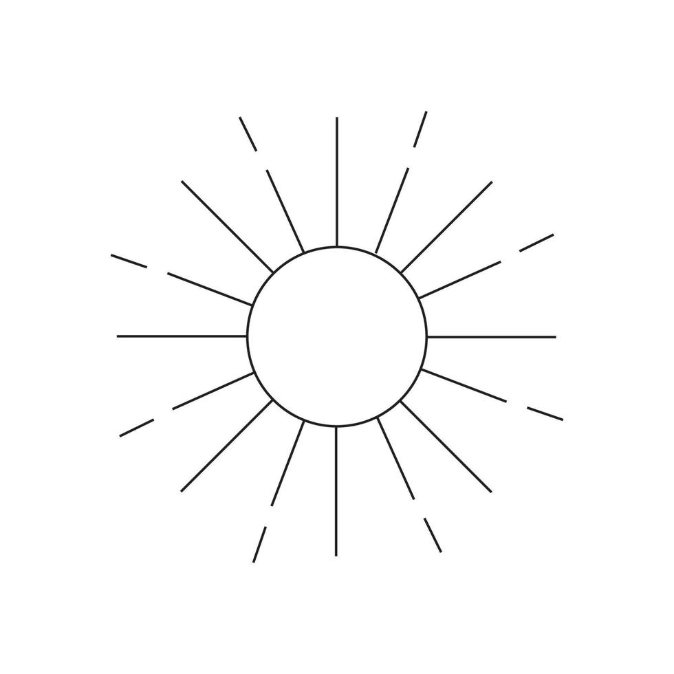 Hand drawn sun illustration. Isolated on white background vector