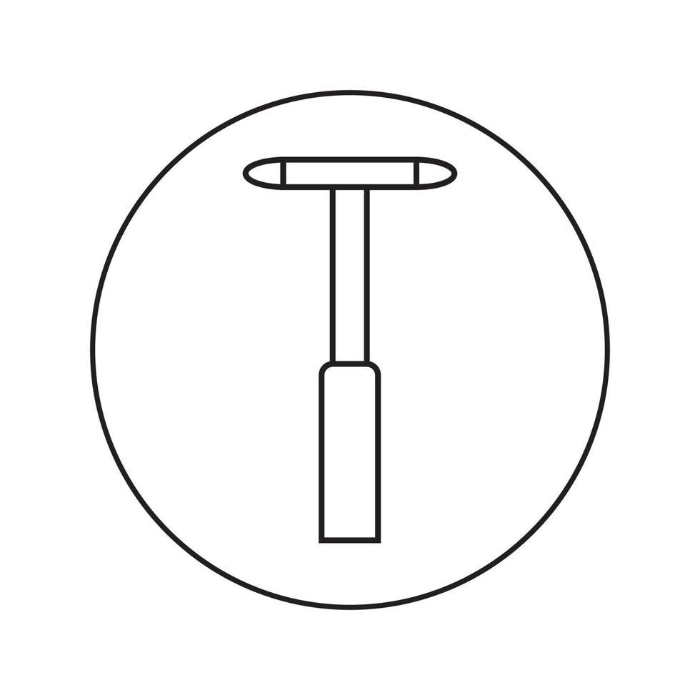 Neurologist hammer linear icon. Medicine, neurology vector