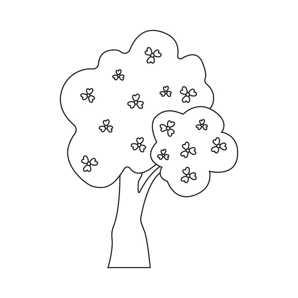 mano dibujado ilustración primavera árbol. vector
