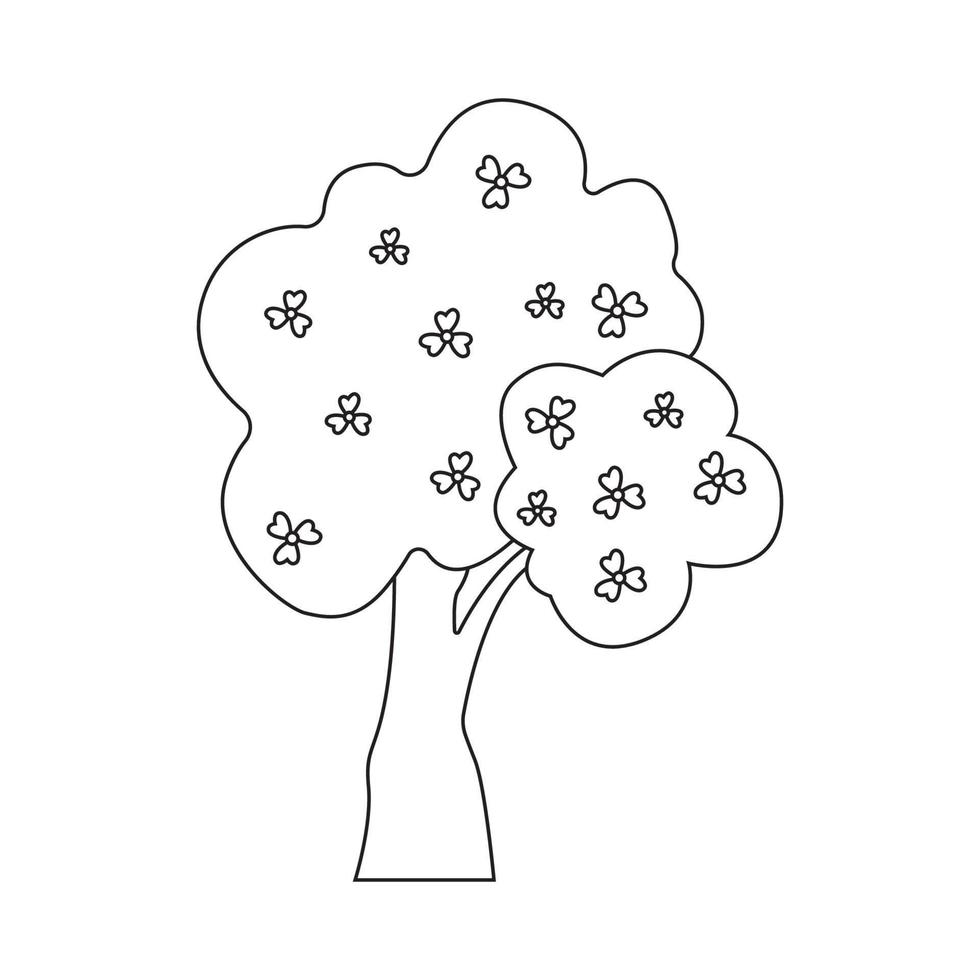 Hand drawn illustration spring tree. 21180318 Vector Art at Vecteezy