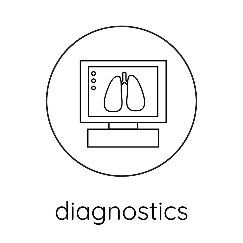 Lung disease diagnostics linear icon vector