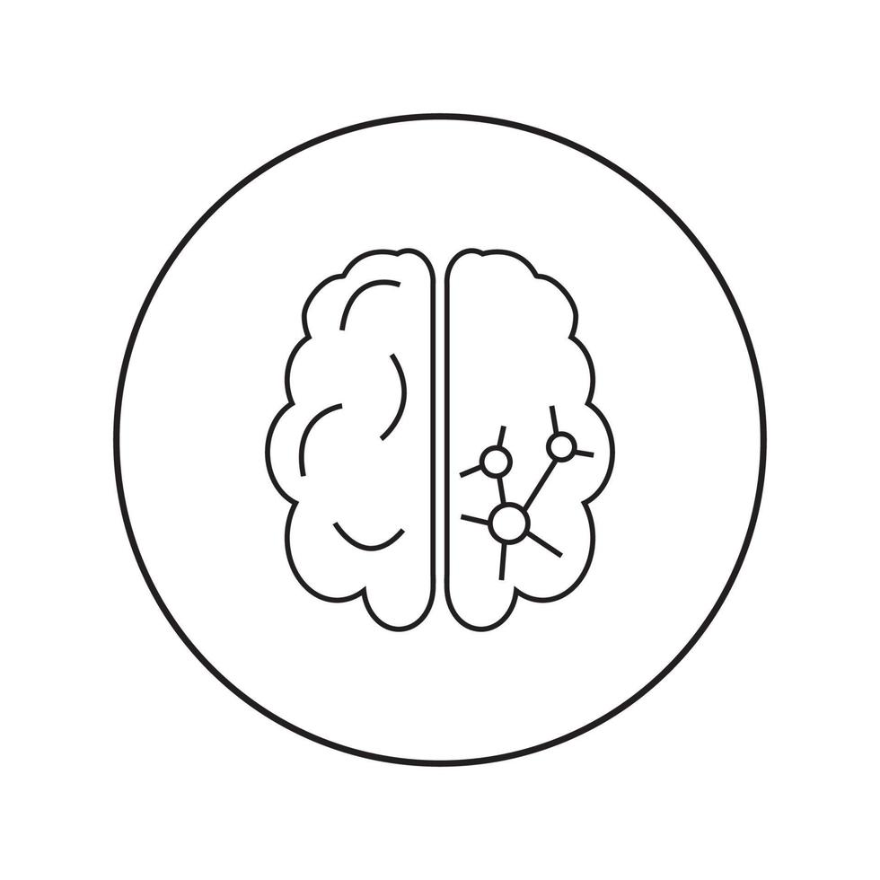 cerebro lineal icono. medicamento, neurología vector