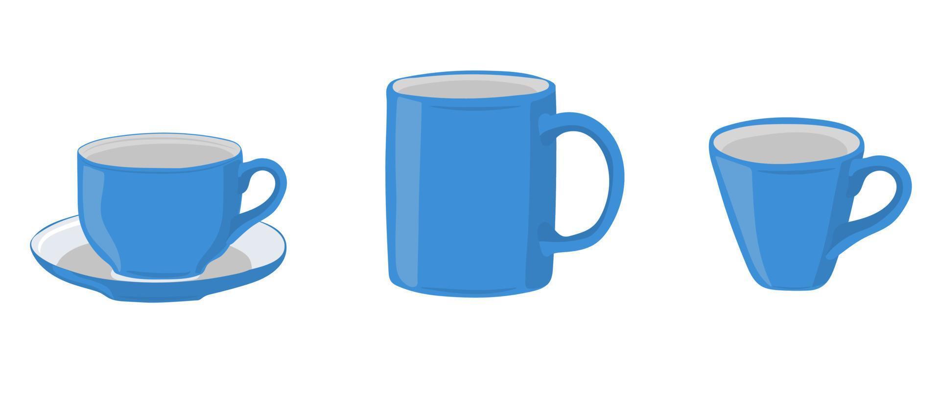 Set of cups. Coffee cup, tea mug vector