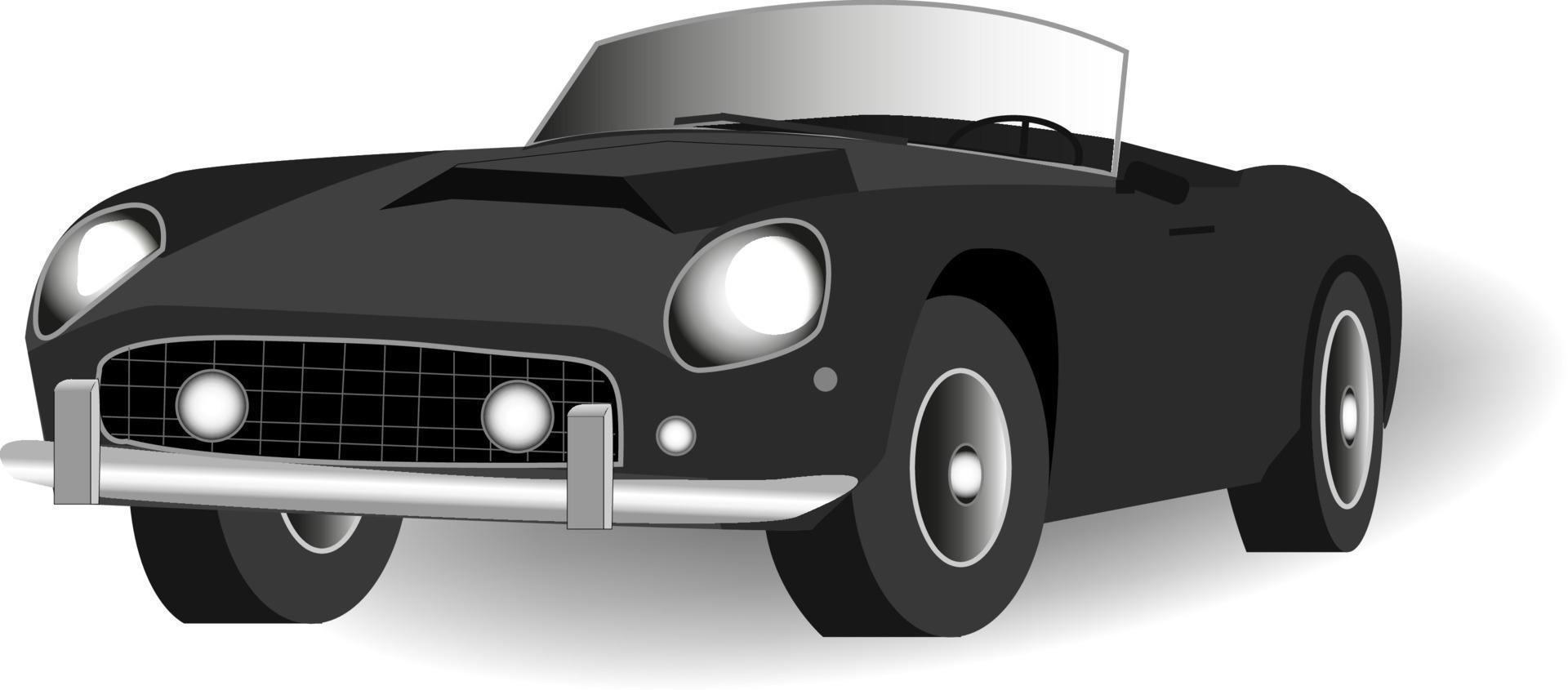 negro retro coche. vector ilustración