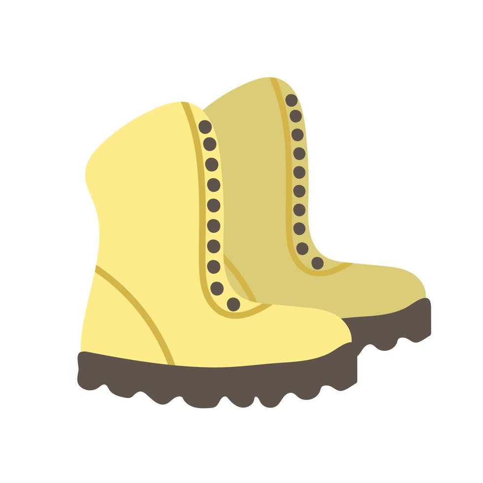 Pair of winter boots. Winter hiking shoes on a white background vector