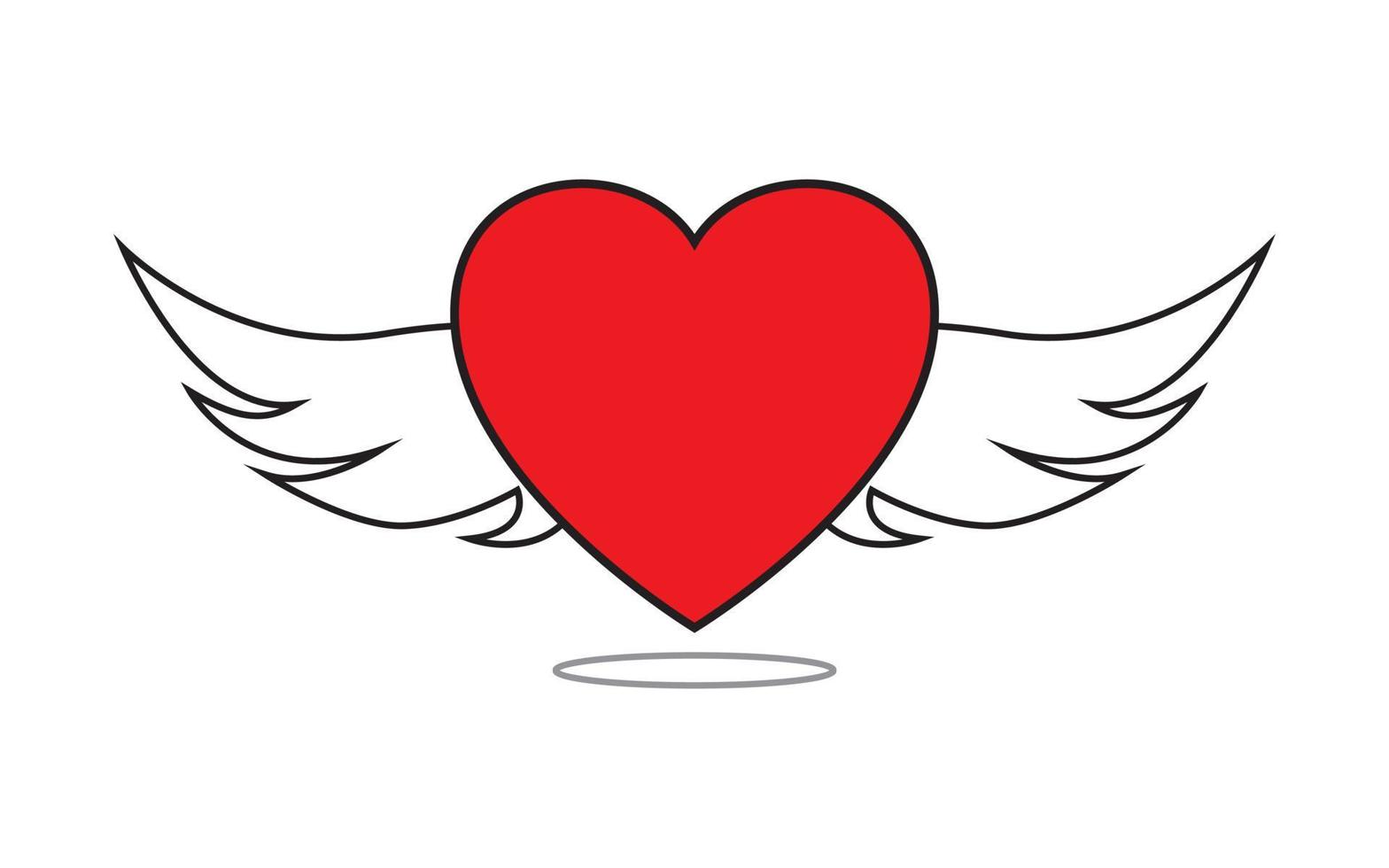 Abstract Vector Love Heart With Wings Icon Design Template