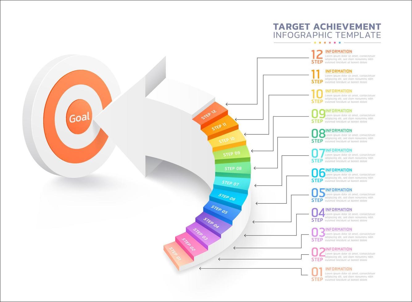 stair arrow infographic timeline template background vector
