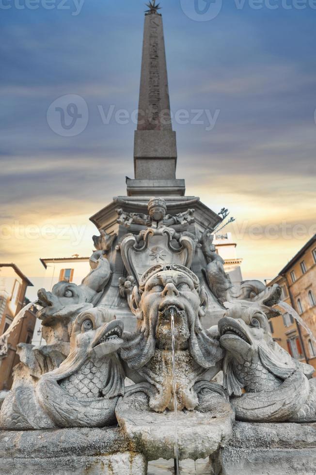 Pantheon fountain in Rome photo