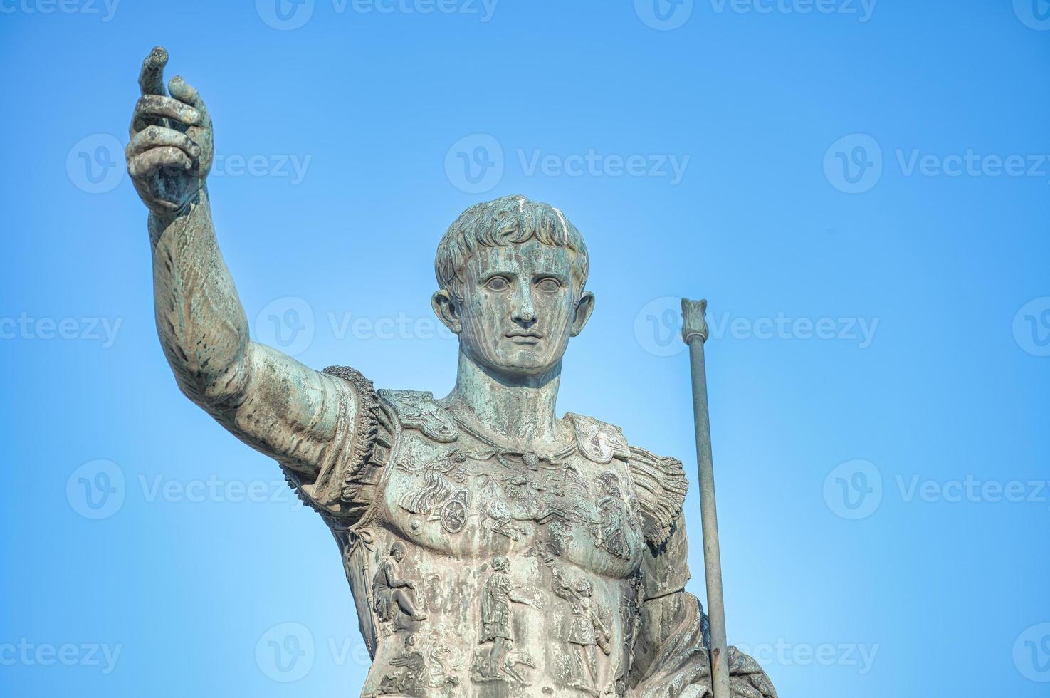 Detail of Statue of Emperor Octavian Augustus in Rome photo
