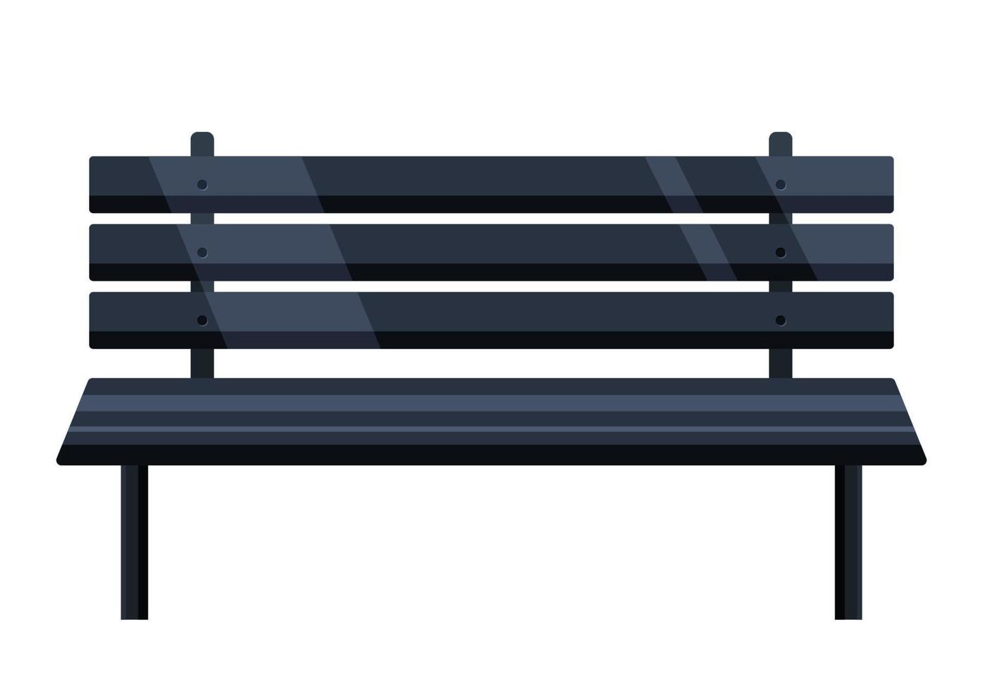 Metal Garden Bench Chair, Seat Outdoor Furniture Silhouette Illustration. vector