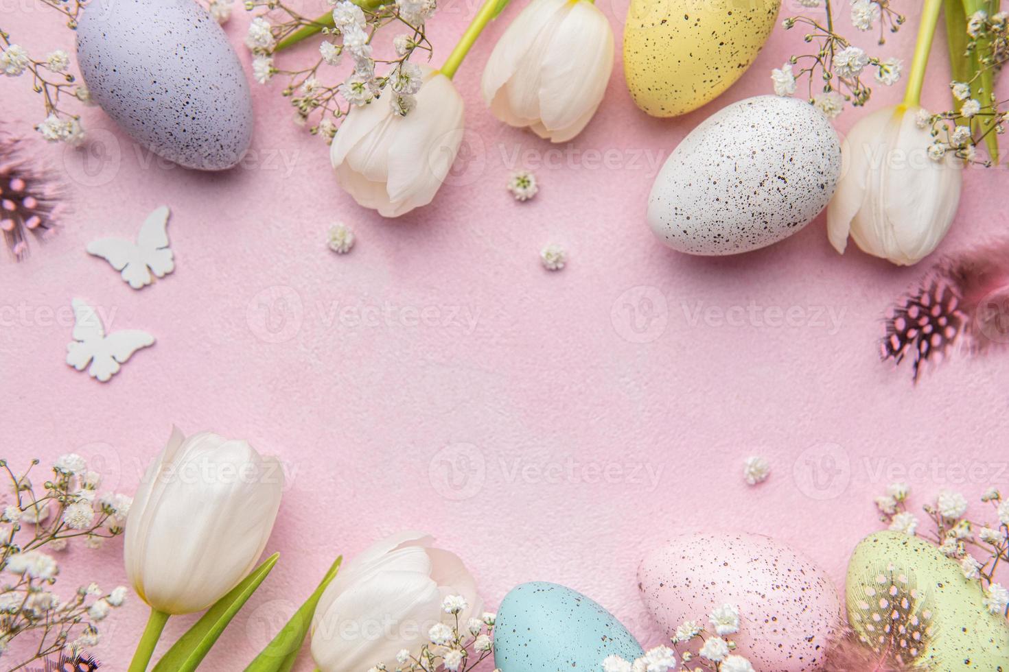 Happy Easter holiday greeting card. photo