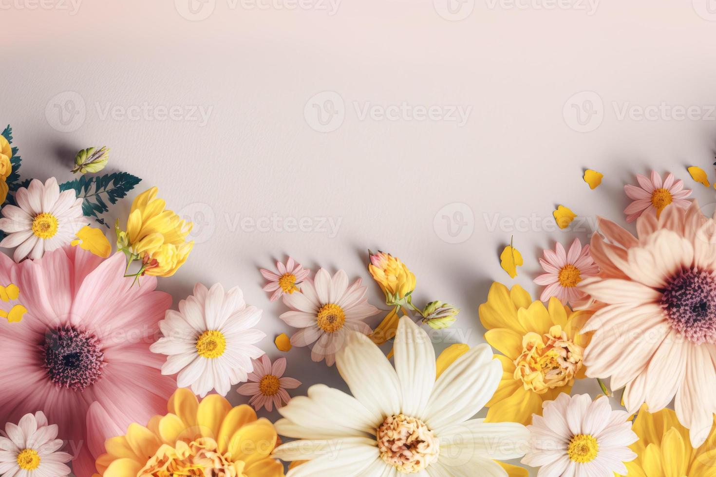 primavera fondo, pastel de colores flores, generativo ai foto