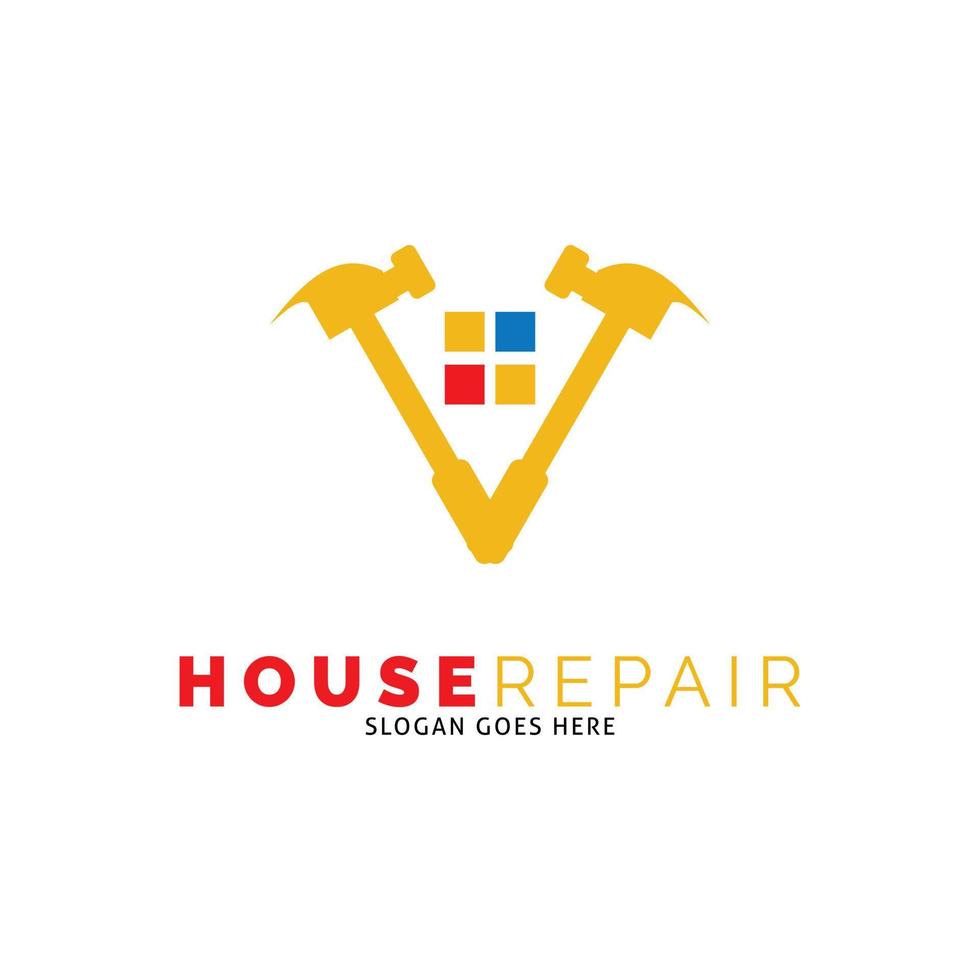 House Repair or Home Renovation Icon Vector Logo Template Illustration Design