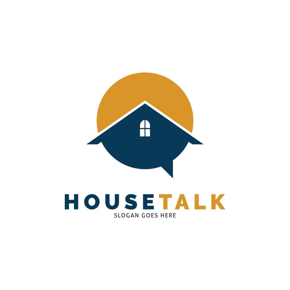 House Talk or House Chat Icon Vector Logo Template Illustration Design