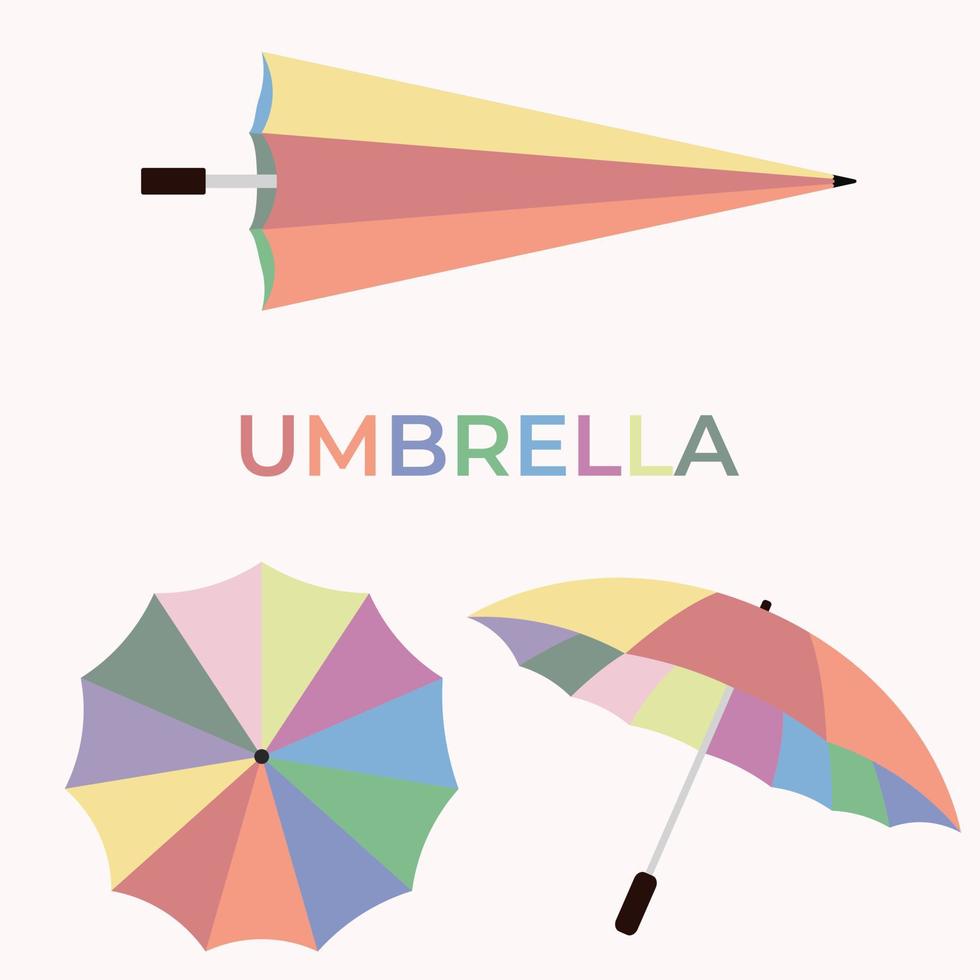 Colorful umbrella combo vector pro