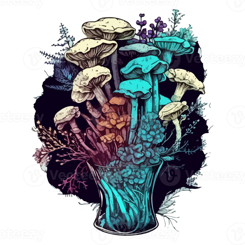 Watercolor painting about mushrooms png