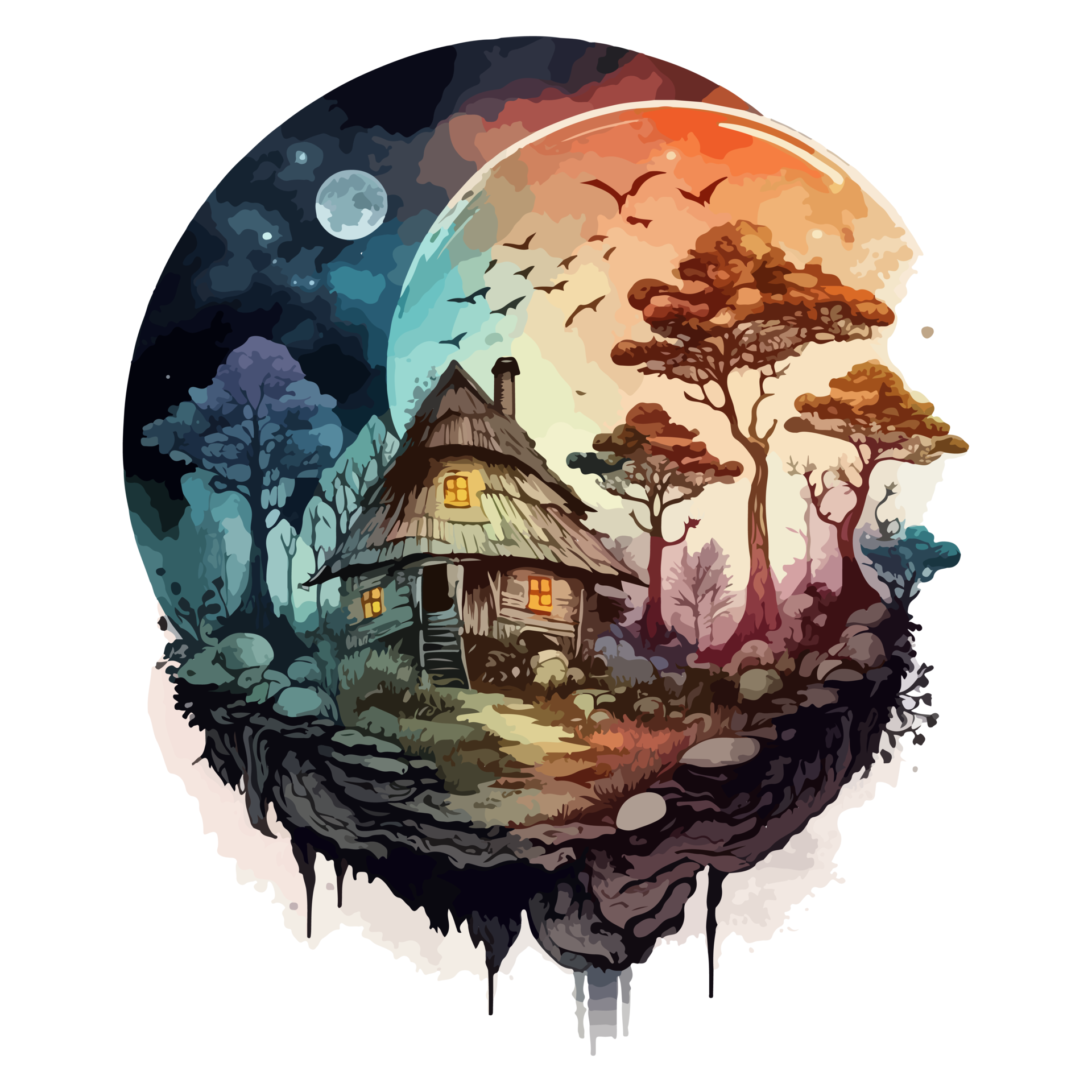 Watercolor Painting Of A Mushroom House 21182295 PNG watercolor-painting-of-a-mushroom-house-21182295-png