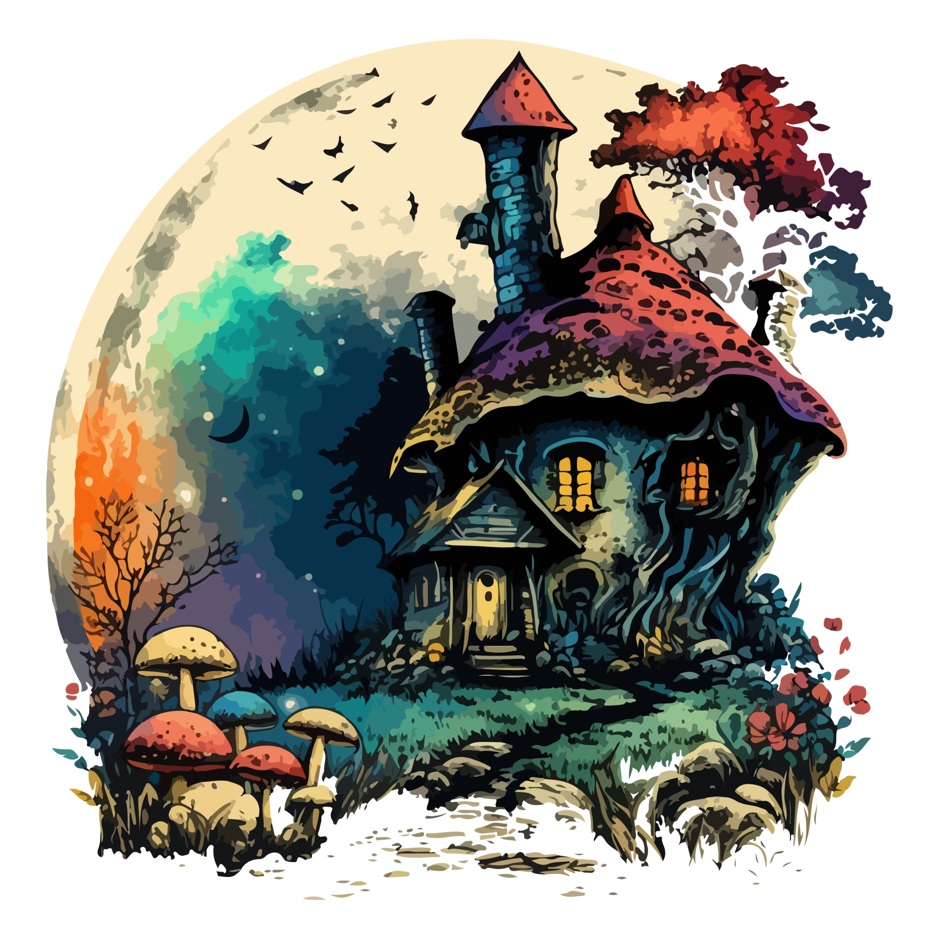 Free Watercolor Painting Of A Mushroom House 21182393 PNG With free-watercolor-painting-of-a-mushroom-house-21182393-png-with