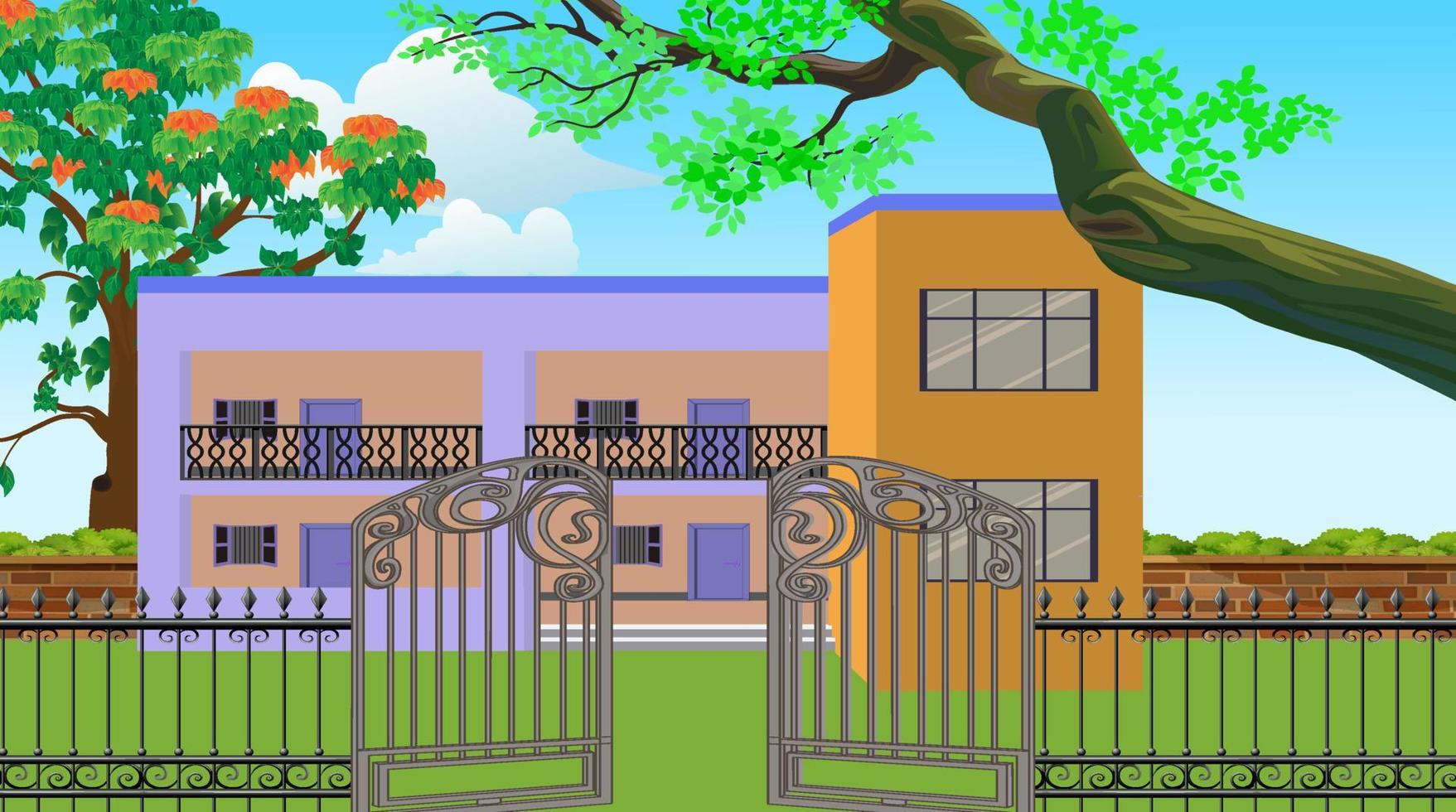 Village house illustration for animation. vector