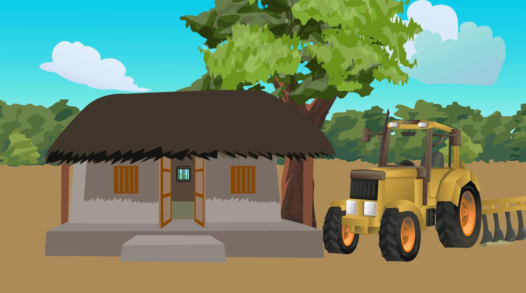 Poor house indian for cartoon animation. vector