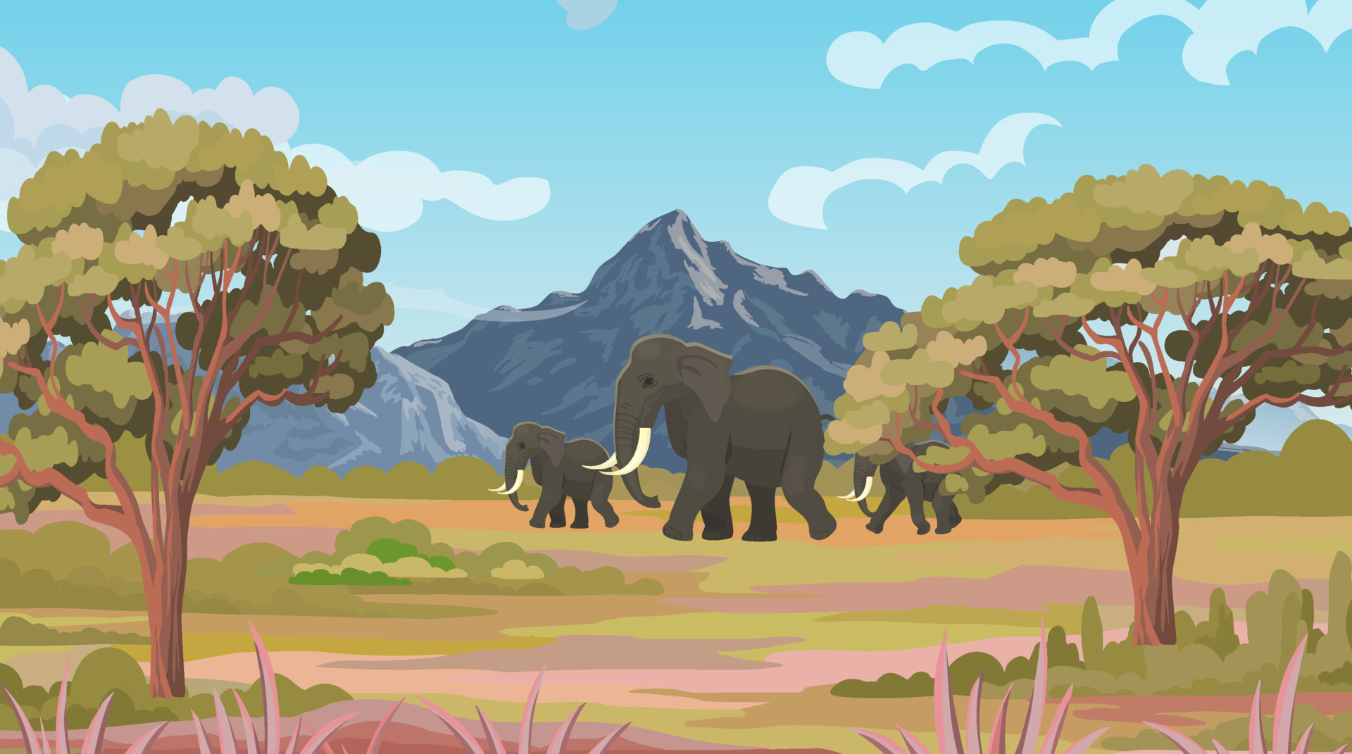 Deep wild forest for animation. 21182543 Vector Art at Vecteezy