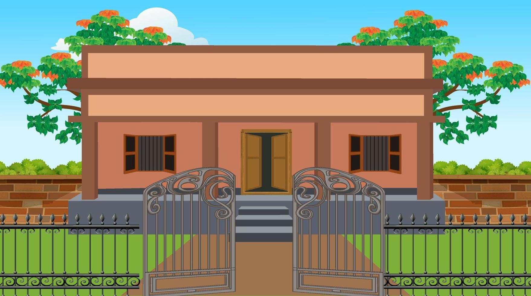 Indian Asian village house. vector