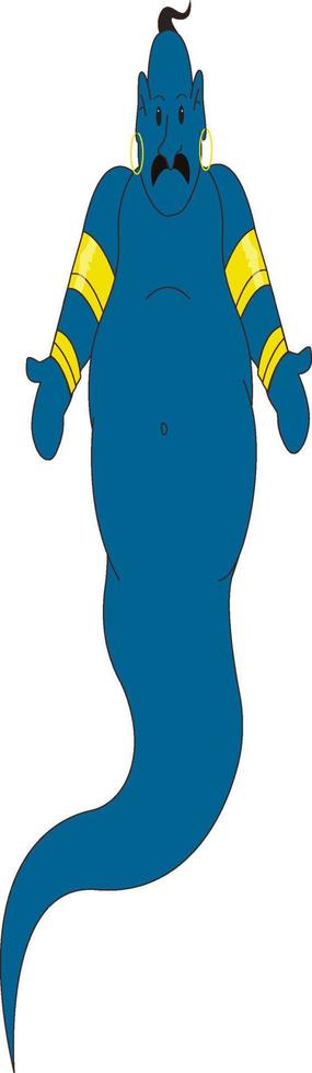 Genie character back for animation. vector