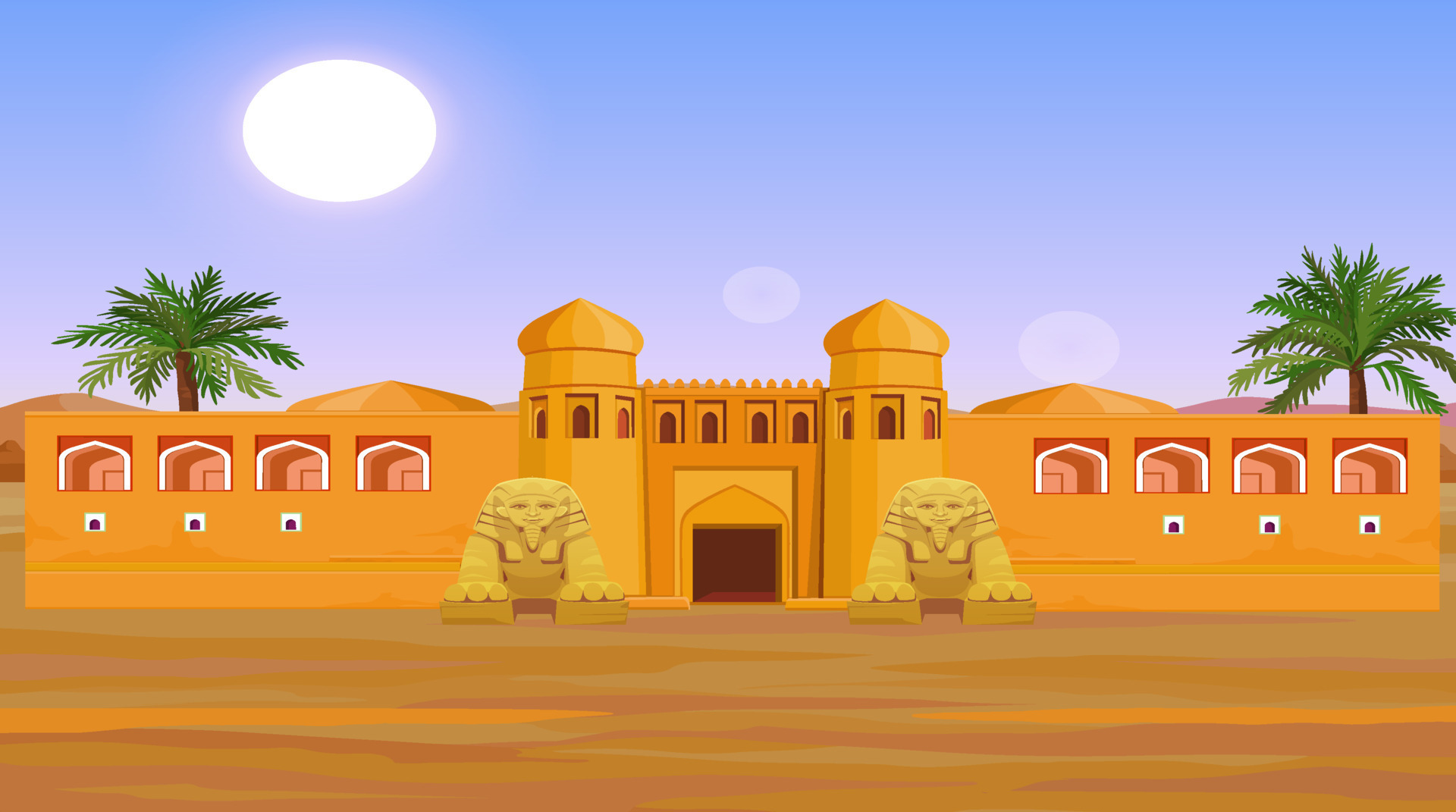 King palace fort at day time scene. 21182587 Vector Art at Vecteezy