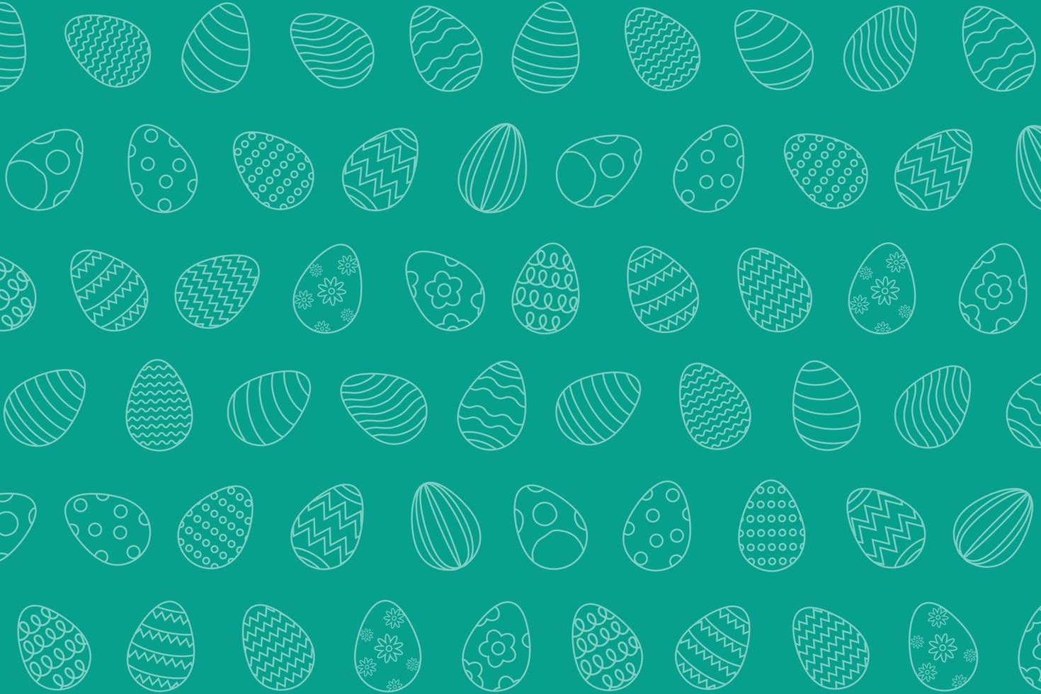 Seamless Pattern of Happy Easter in Line art style with eggs. Good for greeting card, banner, poster, flyer, and web. vector