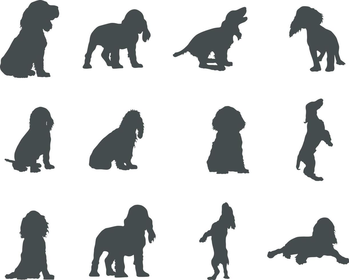 Cocker Spaniel dog silhouettes, Cocker spaniel silhouette, Cocker spaniel animal svg, Cocker spaniel vector