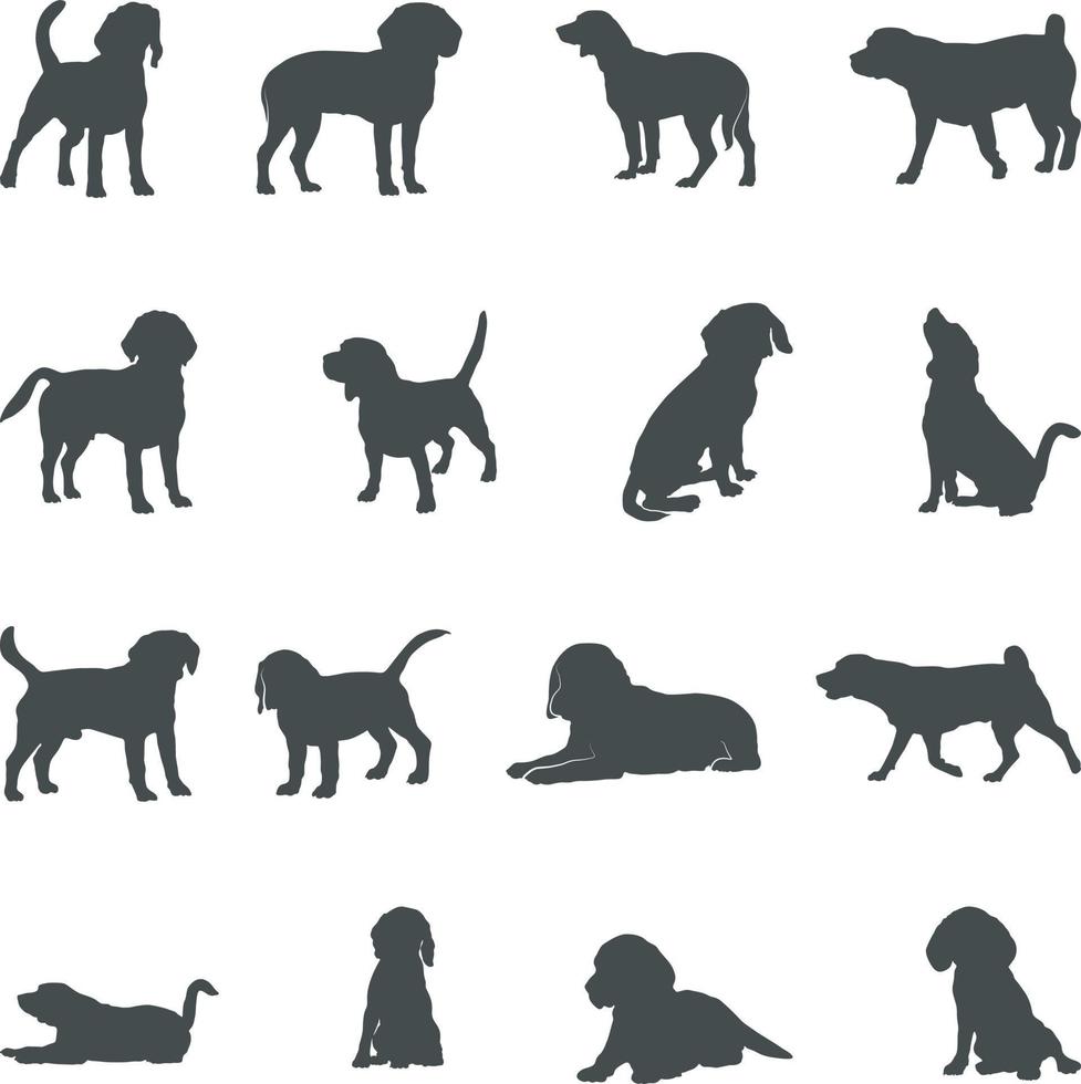 Beagle dog silhouettes, Beagle silhouette, Beagle SVG vector