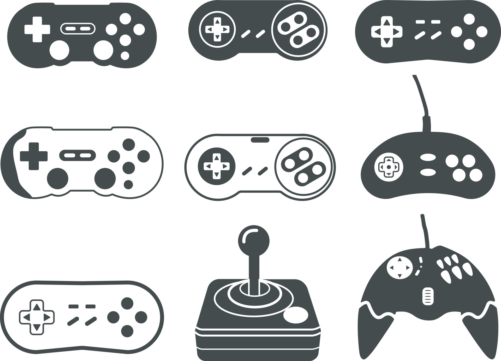 Game controller silhouette,Old Game Controller SVG, Video games
