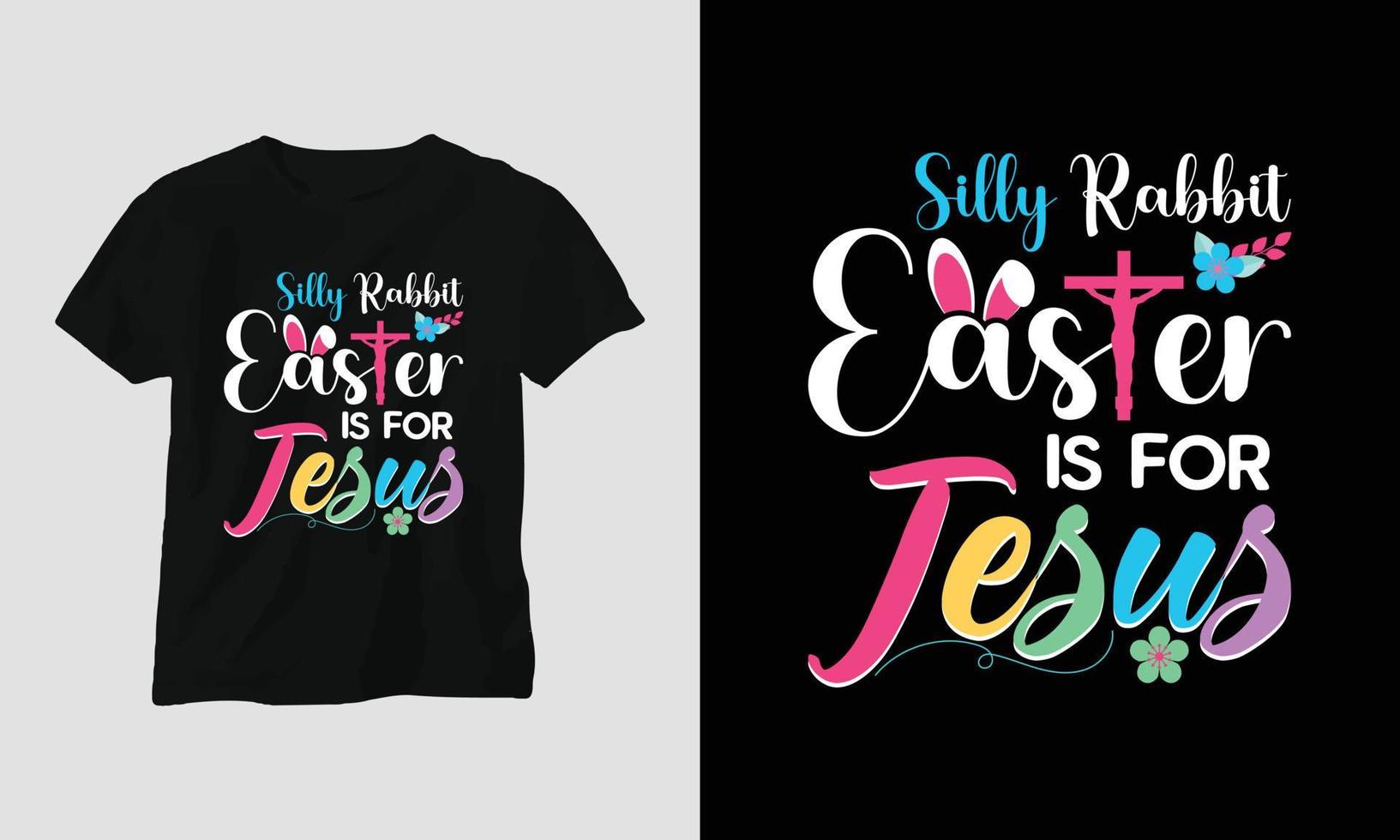 Easter Sunday T shirt vector template with bunny