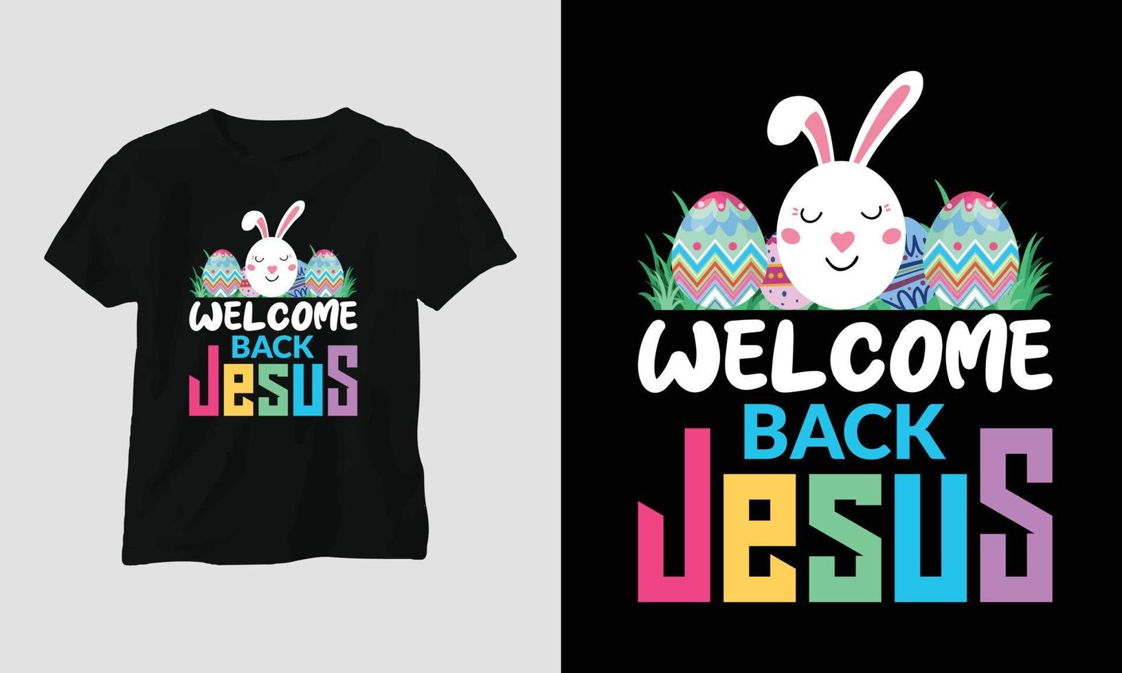 Easter Sunday T shirt vector template with bunny