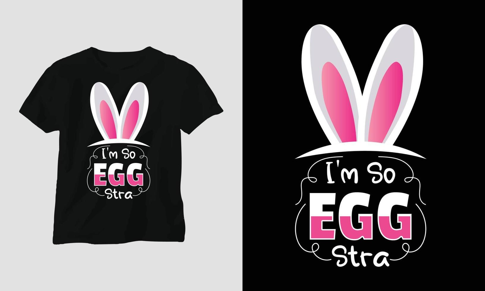 Easter Sunday T-shirt design with bunnies, rabbits, eggs, etc. vector