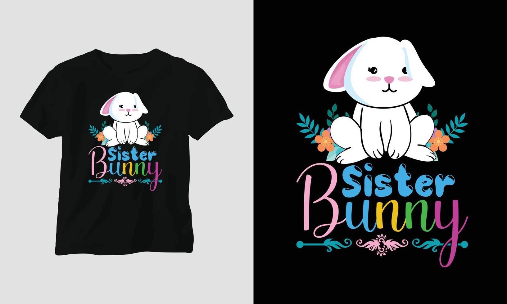 Easter Sunday T shirt vector template with bunny