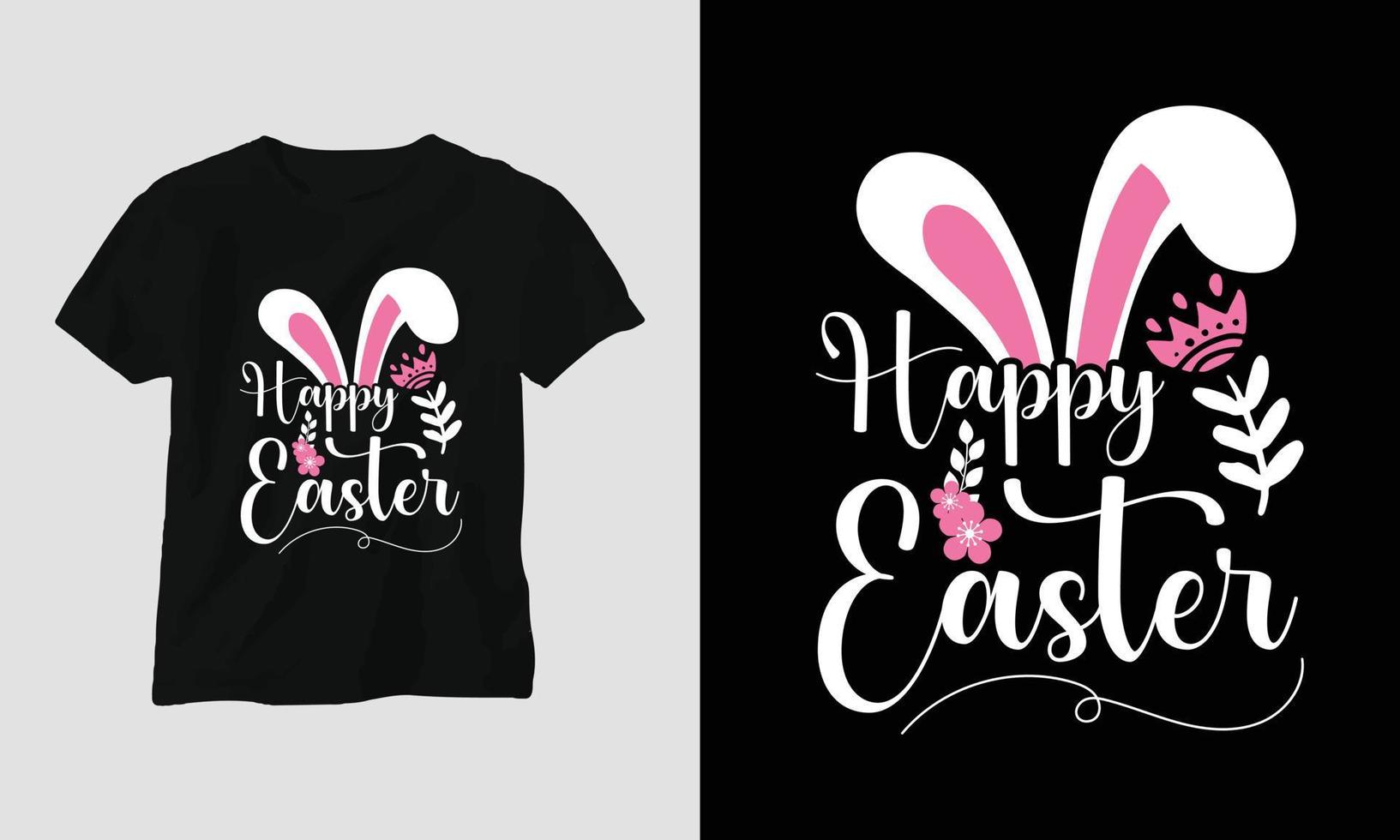 Pascua de Resurrección domingo t camisa vector modelo con conejito