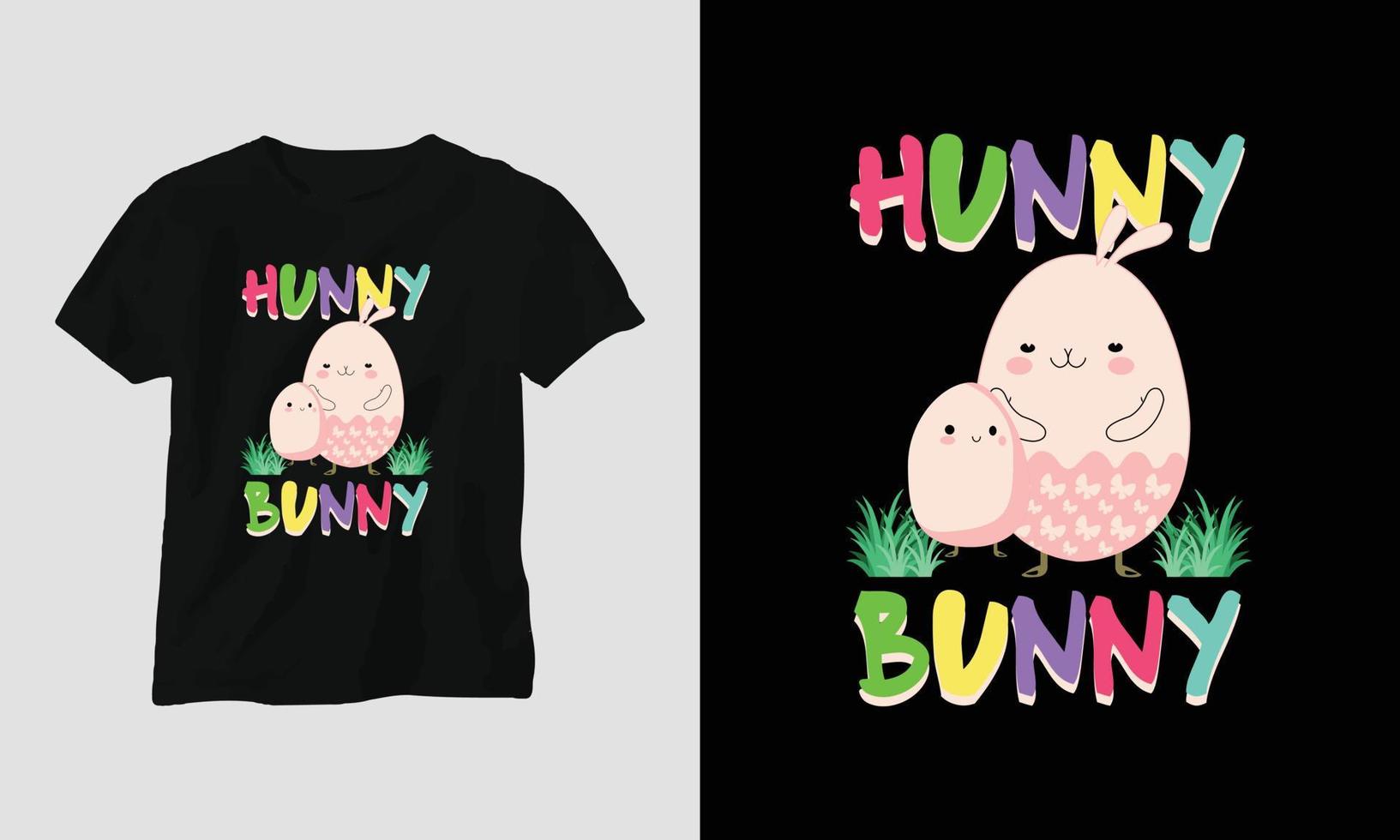 Easter Sunday T shirt vector template with bunny