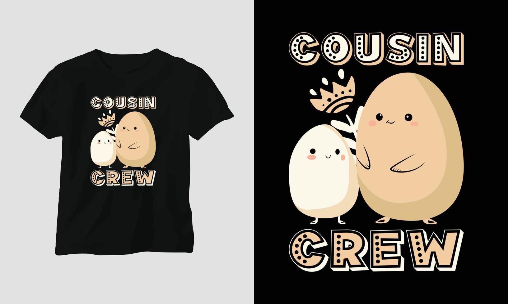 Easter Sunday T-shirt design with bunnies, rabbits, eggs, etc. vector