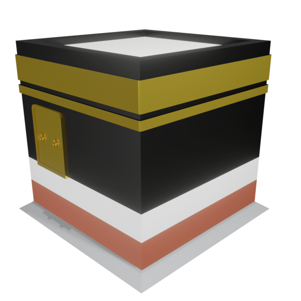 3D Rendering Kaaba Mecca Isolated for Islamic Design Illustration png