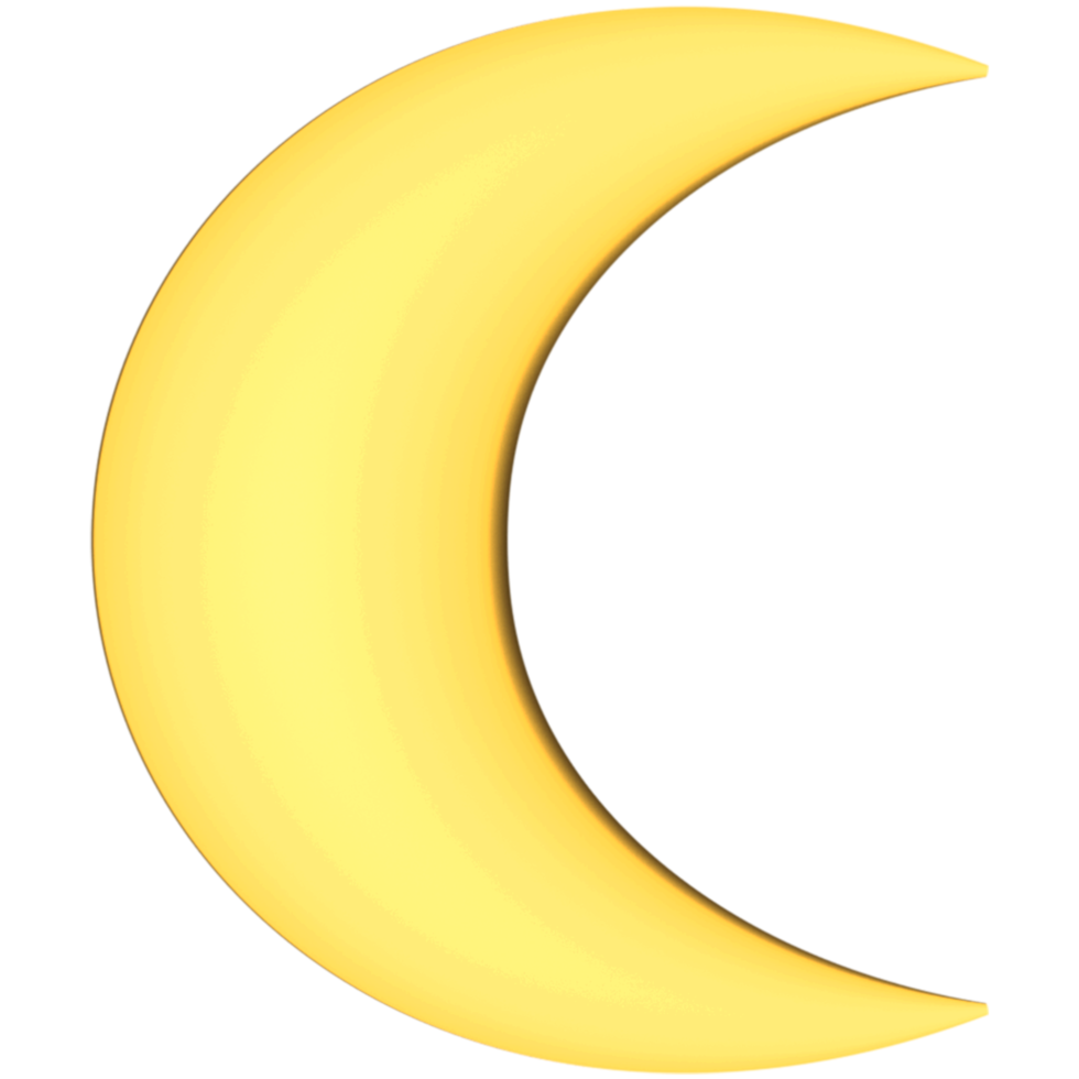 3D Crescent Moon Illustration png