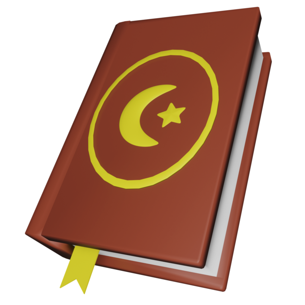 3D Rendering Quran Isolated for Islamic Design Illustration png