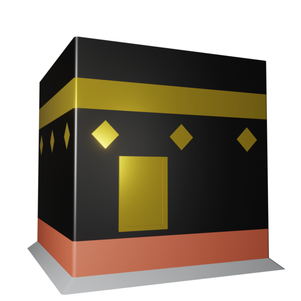 3D Rendering Kaaba Mecca Isolated for Islamic Design Illustration png