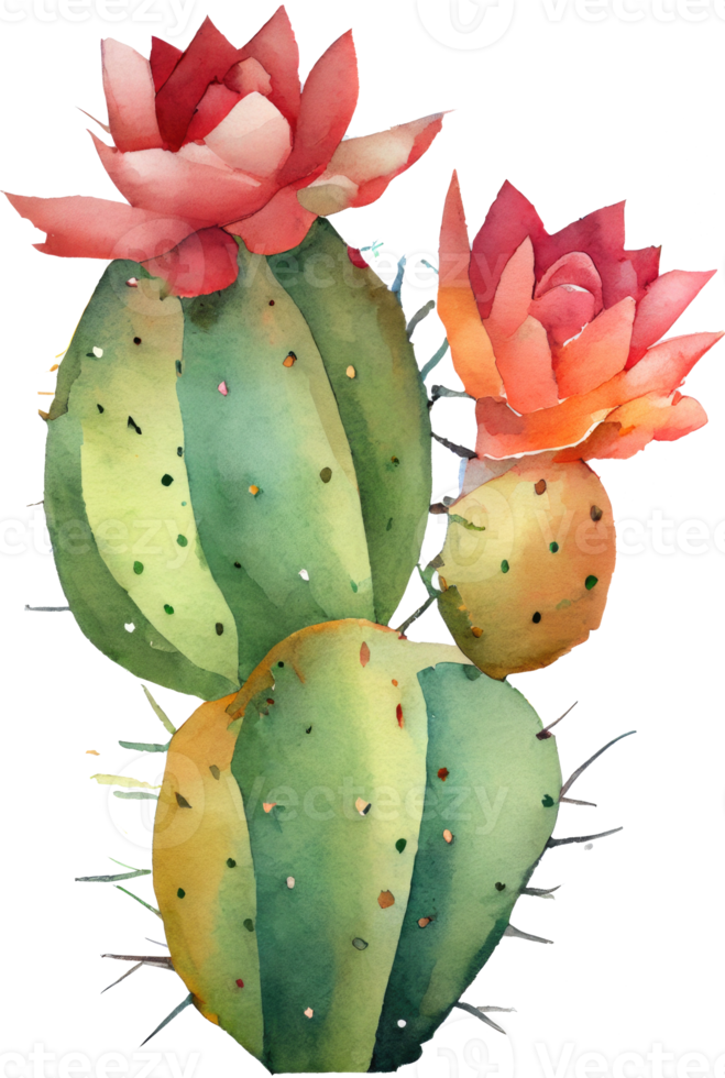 ilustración acuarela de cactus png