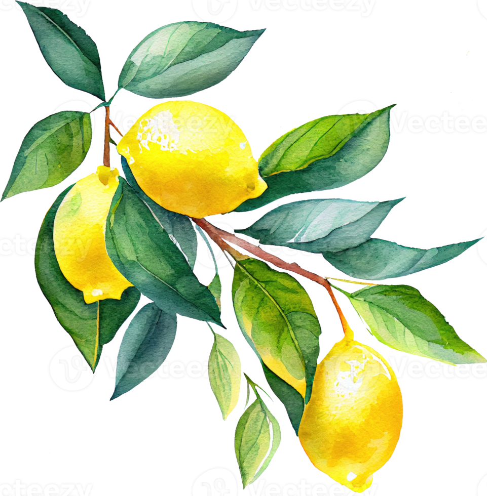 Lemon Fruit Watercolor Illustration png